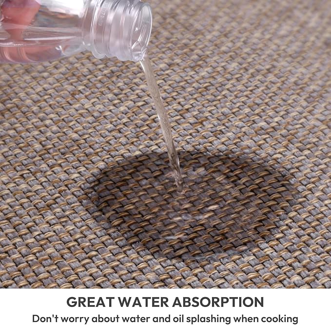 Kitchen Mats for Floor, Kitchen Rug, Nonskid, Washable, Absorbent Kitchen Runner Rug for in Front of Sink, Entryway, Rubber Backing Indoor Door Mat, Farmhouse Style Standing Mat, 17.3"x28", Grey