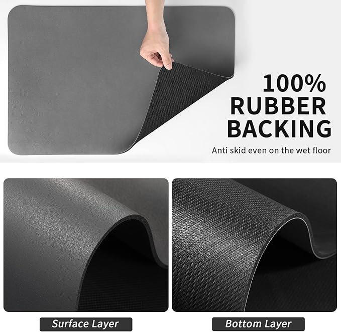 16 x 18 Inch Absorbent Drying Mat | Quick-Drying & Non-Slip | Durable Countertop Protection Mat