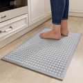 Kitchen Rugs Mat Non Slip Washable, Super Absorbent Kitchen Mats for Floor, Rubber Backing Soft Braided Standing Floor Mats Sink Mat Runner Rug, Easy to Clean and Maintain, Gray 17"x28"